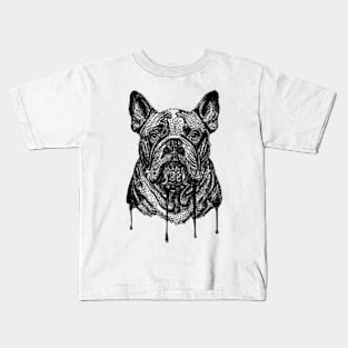 Dot Drawing Bull Dog Kids T-Shirt